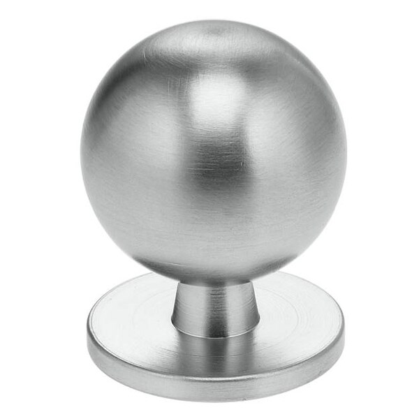 Ball Cabinet Knob with Backplate Satin Chrome 1-3/16"