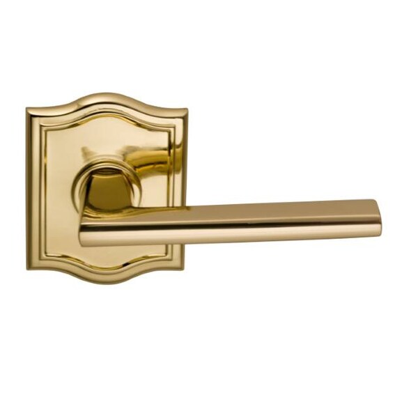 Arched Rose Pass Lever 2-3/8" BS Full Lip Strike Bright Brass 925