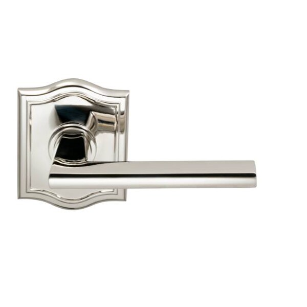Arched Rose Passage Lever 2-3/8" Backset, T Strike Bright Nickel 925