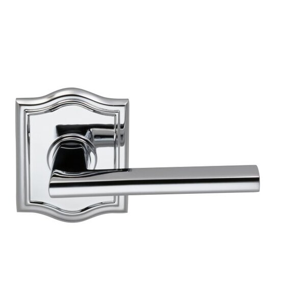Arched Rose Privacy Lever 2-3/8" Backset, T Strike Bright Chrome 925
