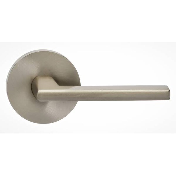 Modern Rose Passage Lever 2-3/8" Backset, T Strike Satin Nickel 925