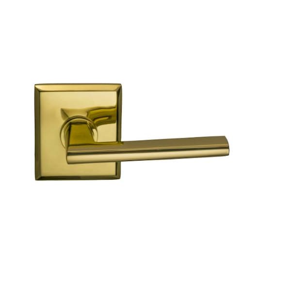 Rectangular Rose Pass Lever 2-3/4" BS T Strike Bright Brass 925