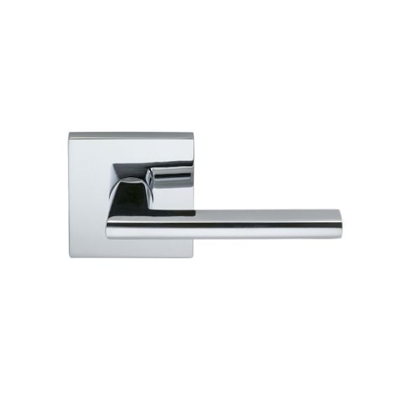 Square Rose Privacy Lever 2-3/8" Backset, T Strike Bright Chrome 925