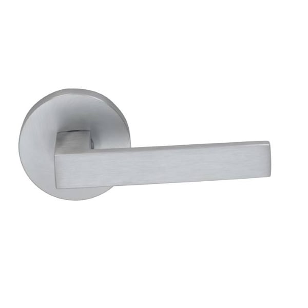 Modern Rose Passage Lever 2-3/4" Backset, T Strike Satin Chrome 930