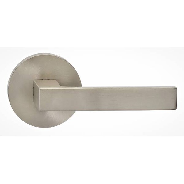 Modern Rose Passage Lever 2-3/8" Backset, T Strike Satin Nickel 930