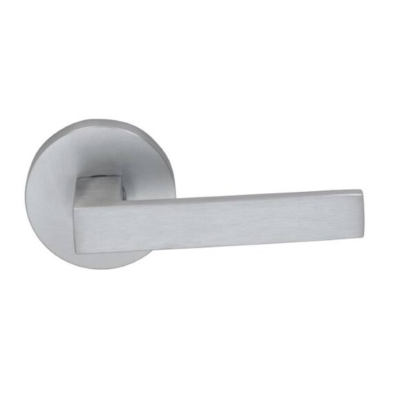 Modern Rose Privacy Lever 2-3/8" Backset, T Strike Satin Chrome 930