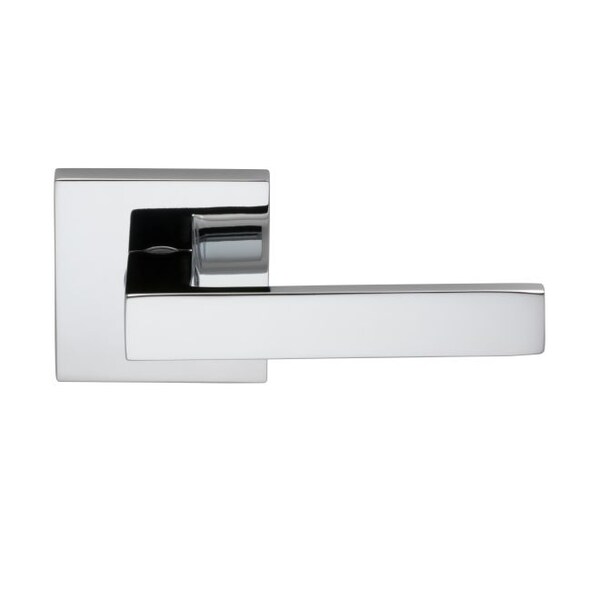 Square Rose Passage Lever 2-3/8" Backset, T Strike Bright Chrome 930