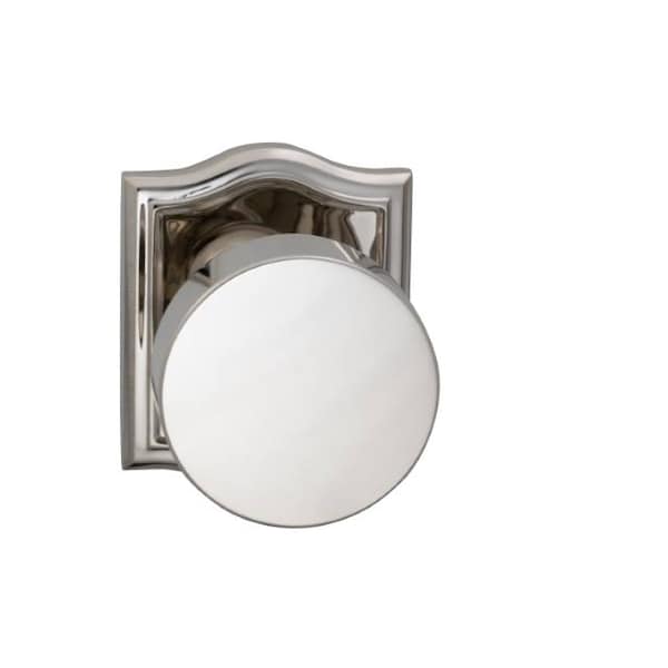 Arched Rose Privacy Knob 2-3/8" Backset, T Strike Bright Nickel 935