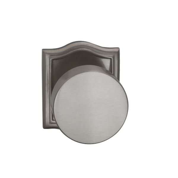 Single Dummy Knob Satin Nickel 935 with Arched Rose