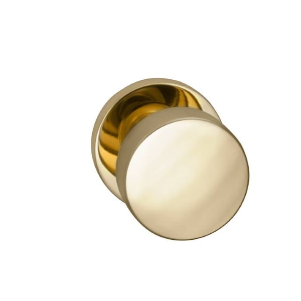 Modern Rose Privacy Knob 2-3/8" Backset, T Strike Bright Brass 935