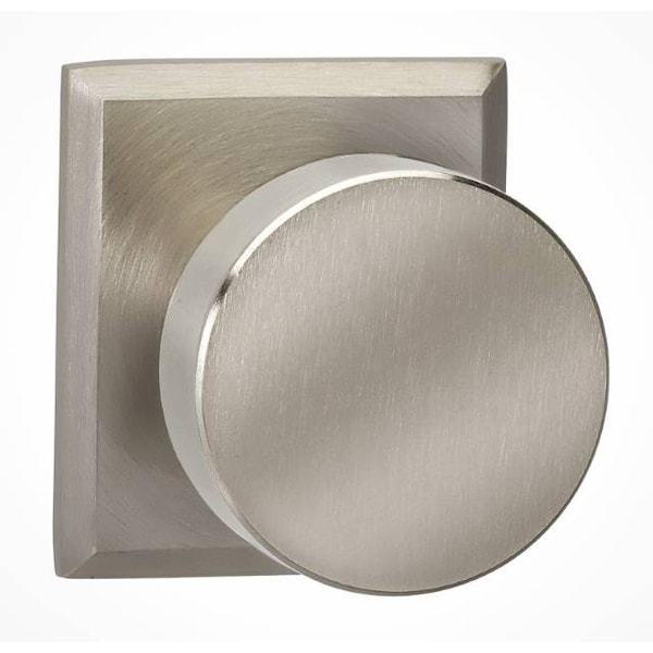 Rectangular Rose Pass Knob 2-3/4" BS Full Lip Strike Satin Nickel 935