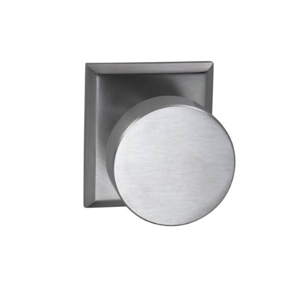 Rectangular Rose Pass Knob 2-3/8" BS Full Lip Strike Satin Chrome 935