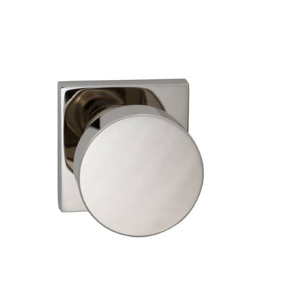 Square Rose Passage Knob 2-3/4" Backset, T Strike Bright Nickel 935