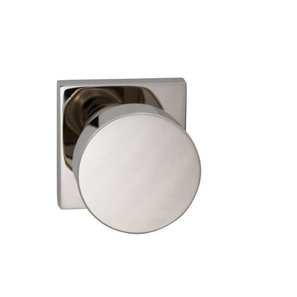 Square Rose Passage Knob 2-3/8" Backset, T Strike Bright Nickel 935