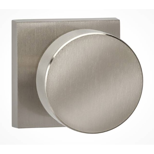 Square Rose Passage Knob 2-3/8" Backset, T Strike Satin Nickel 935