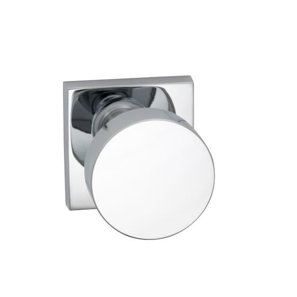 Square Rose Passage Knob 2-3/4" Backset, T Strike Bright Chrome 935