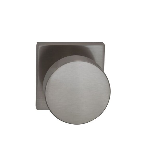 Square Rose Privacy Knob 2-3/4" Backset, T Strike Satin Nickel 935