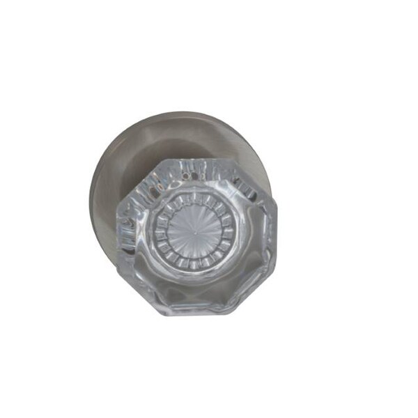 Modern Rose Privacy Knob 2-3/4" Backset, T Strike Satin Nickel 955