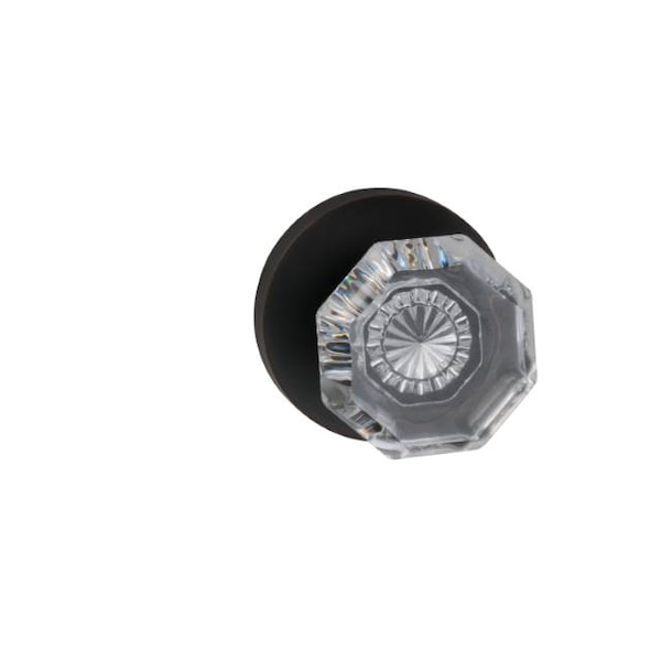 Modern Rose Passage Knob 2-3/8" Backset, T Strike Tuscan Bronze 955