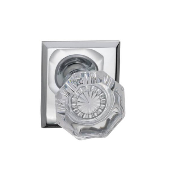 Rectangular Rose Pass Knob 2-3/4" BS Full Lip Strike Bright Chrome 955