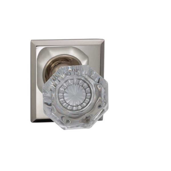 Rectangular Rose Pass Knob 2-3/4" BS T Strike Bright Nickel 955