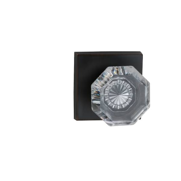 Square Rose Privacy Knob 2-3/8" Backset, T Strike Tuscan Bronze 955