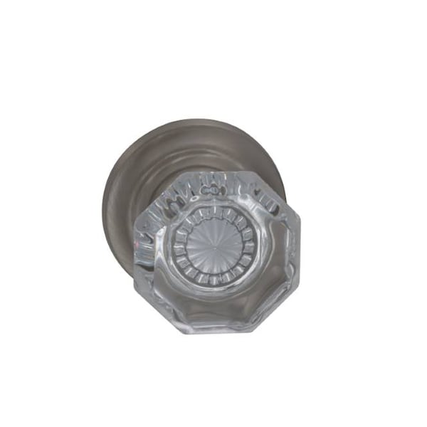 Single Dummy Knob Satin Nickel 955 with Traditional Rose