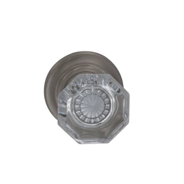 Traditional Rose Priv Knob 2-3/8" BS Full Lip Strike Satin Nickel 955