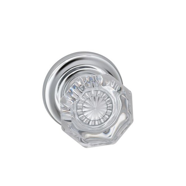 Traditional Rose Priv Knob 2-3/8" BS Full Lip Strike Bright Chrome 955