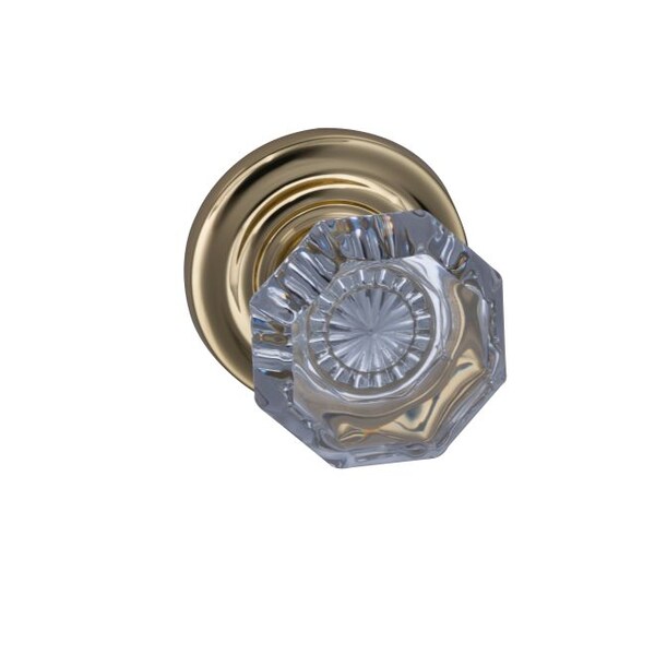 Traditional Rose Priv Knob 2-3/8" BS Full Lip Strike Bright Brass 955