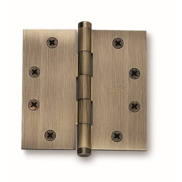 Square Hinge with Button Tips Shaded Bronze 4-1/2"x4-1/2"
