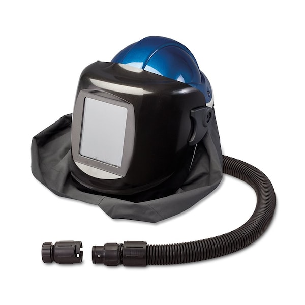 Deluxe Supplied Air Shield & Welding Helmet w/HP Personal Cooler, Black