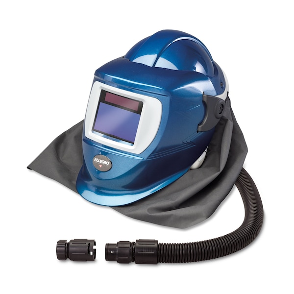 Deluxe Supplied Air Shield & Welding Helmet w/HP Personal Cooler, Blue
