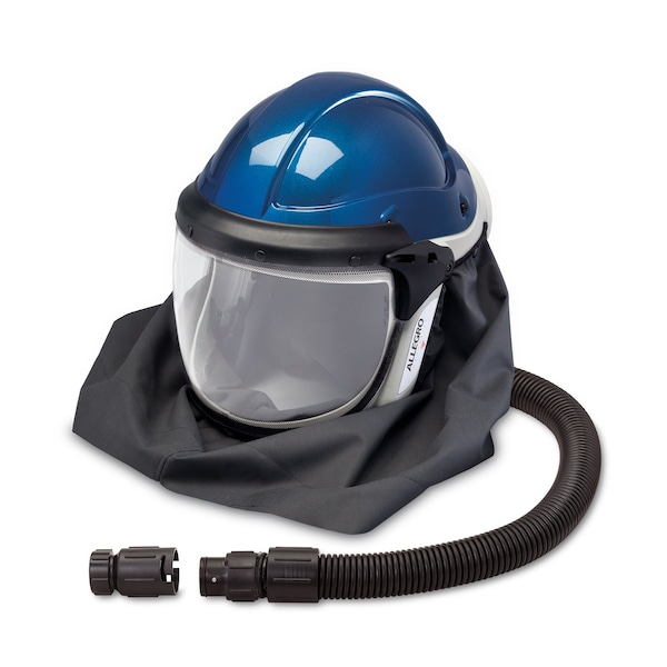 Deluxe Supplied Air Shield/Helmet w/Air Temperature Controller, Blue