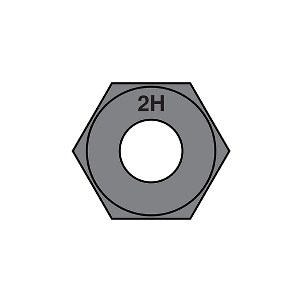 Heavy Hex Nut, 1-1/4"-7, Steel, Grade A194, Plain, 35 PK