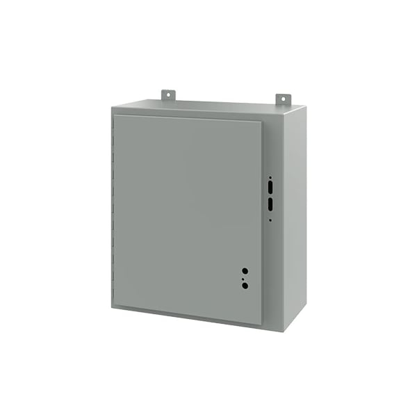 Electrical Enclosures, 24 in H, 10 in D, 21.38 in W, NEMA 12, Mild Steel