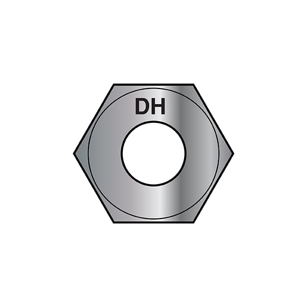 Heavy Hex Nut, 1"-8, Steel, Grade A563, Galvanized, 75 PK