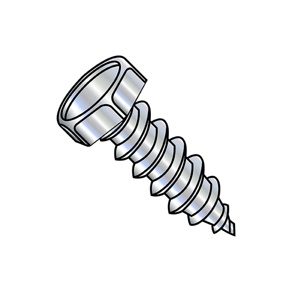 Self-Drilling Screw, 5/16"-12 x 3/4 in, Zinc Plated Steel Flange Hex Head External Hex Drive