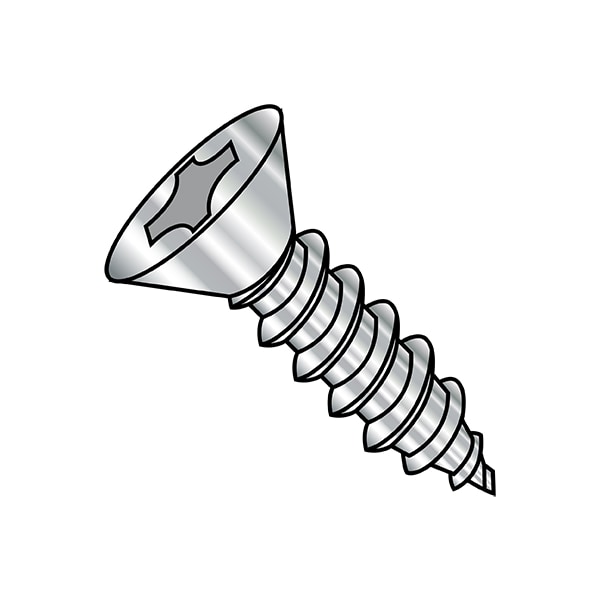 Sheet Metal Screw, #6-20 x 5/8 in, 18-8 Stainless Steel Flat Head Phillips Drive, 5000 PK