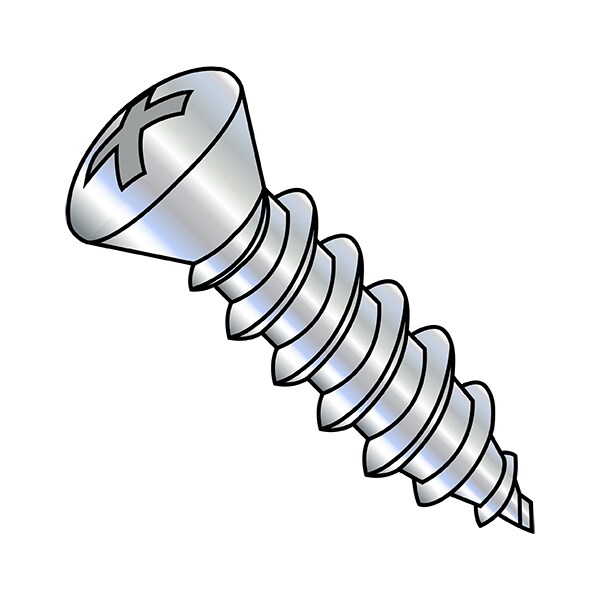 Sheet Metal Screw, #10-16 x 3/4 in, Zinc Plated Steel Oval Head Phillips Drive, 6000 PK
