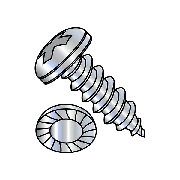 Sheet Metal Screw, #8 x 5/8 in, Zinc Plated Stainless Steel Pan Head Phillips Drive, 8000 PK