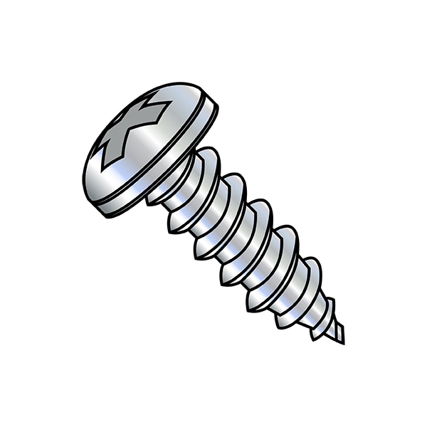 Sheet Metal Screw, 5/16" x 1-1/2 in, Zinc Plated Stainless Steel Pan Head Phillips Drive, 1000 PK