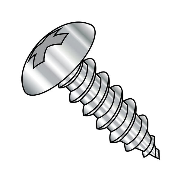 Sheet Metal Screw, #6-20 x 1/2 in, 410 Stainless Steel Truss Head Phillips Drive, 5000 PK