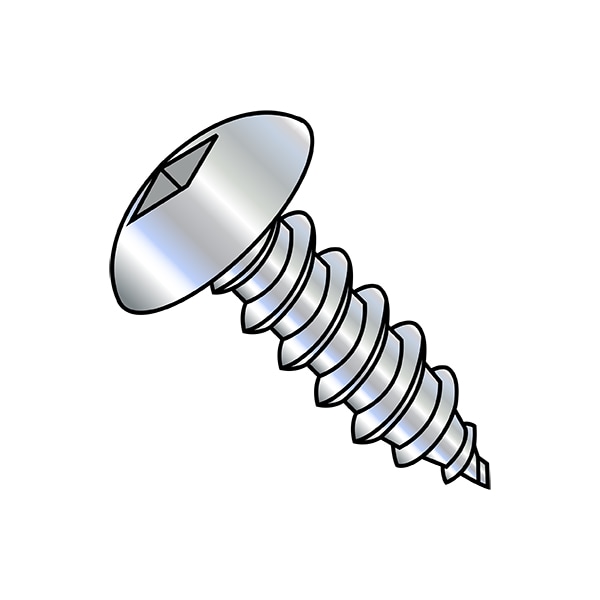 Sheet Metal Screw, #6-20 x 1/4 in, Zinc Plated Steel Round Head Square Drive, 5000 PK