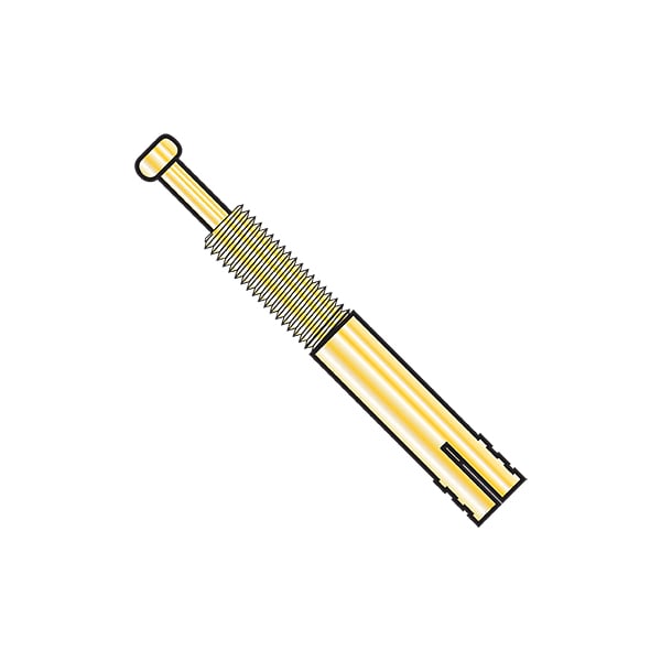 Long Lag Shield, 1/2" Dia, 6" L, Alloy Steel Zinc Yellow, 30 PK