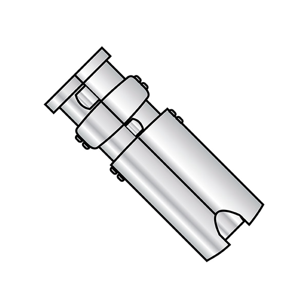 Single Lag Shield, 3/8" Dia, 2" L, Alloy Steel Zinc Plated, 50 PK