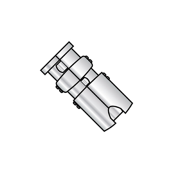 Single Lag Shield, 1/2" Dia, Alloy Steel Zinc Plated, 25 PK
