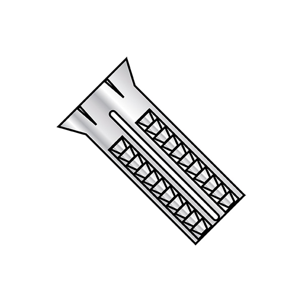 Short Lag Shield, 1-1/2" L, Alloy Steel Zinc Plated, 100 PK