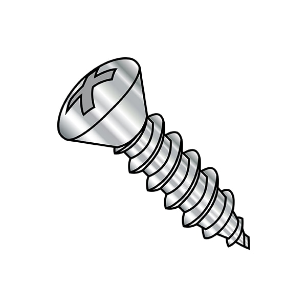 Sheet Metal Screw, #6-18 x 5/8 in, Stainless Steel Oval Head Phillips Drive, 5000 PK