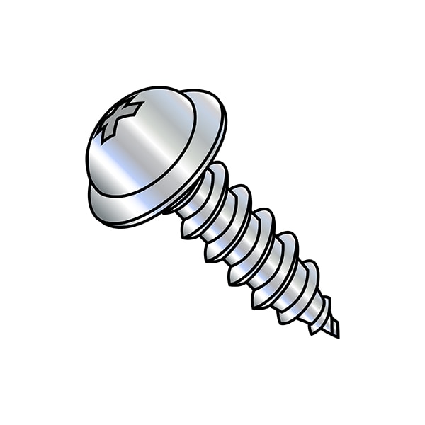 Sheet Metal Screw, #6-18 x 3/4 in, Zinc Plated Stainless Steel Round Head Phillips Drive, 10000 PK